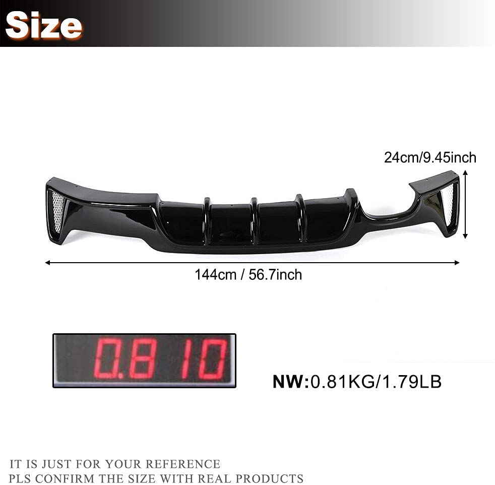 Rear Bumper Diffuser SINGLE OUTLET For BMW 4 Series F32 M Sport 2014 2015 2016 2017 2018 - ONECARWORLD