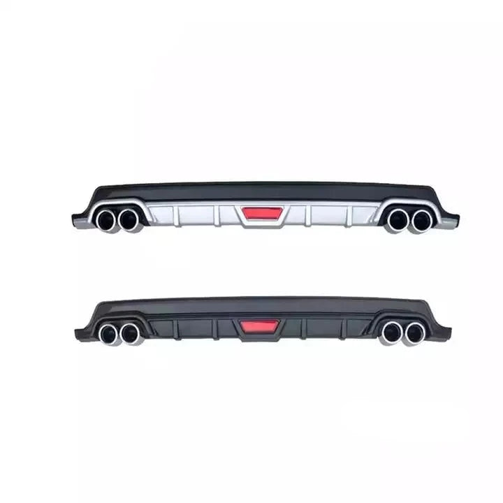 Rear Bumper Diffuser Lip 4 Exhausts Black Fit for Toyota Corolla 2014 -2018 - ONECARWORLD