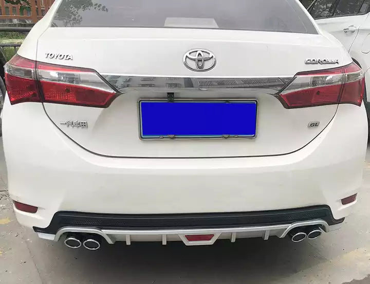 Rear Bumper Diffuser Lip 4 Exhausts Black Fit for Toyota Corolla 2014 -2018 - ONECARWORLD