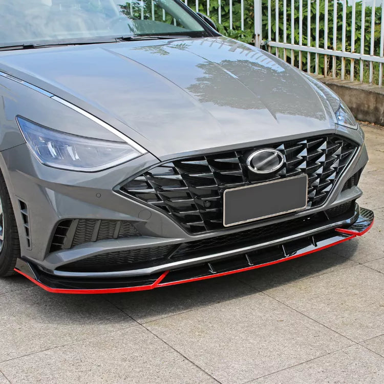 Hyundai Elantra 2021-2022 Red & Black Front Bumper Lip Spoiler Body Kit Refit - ONECARWORLD