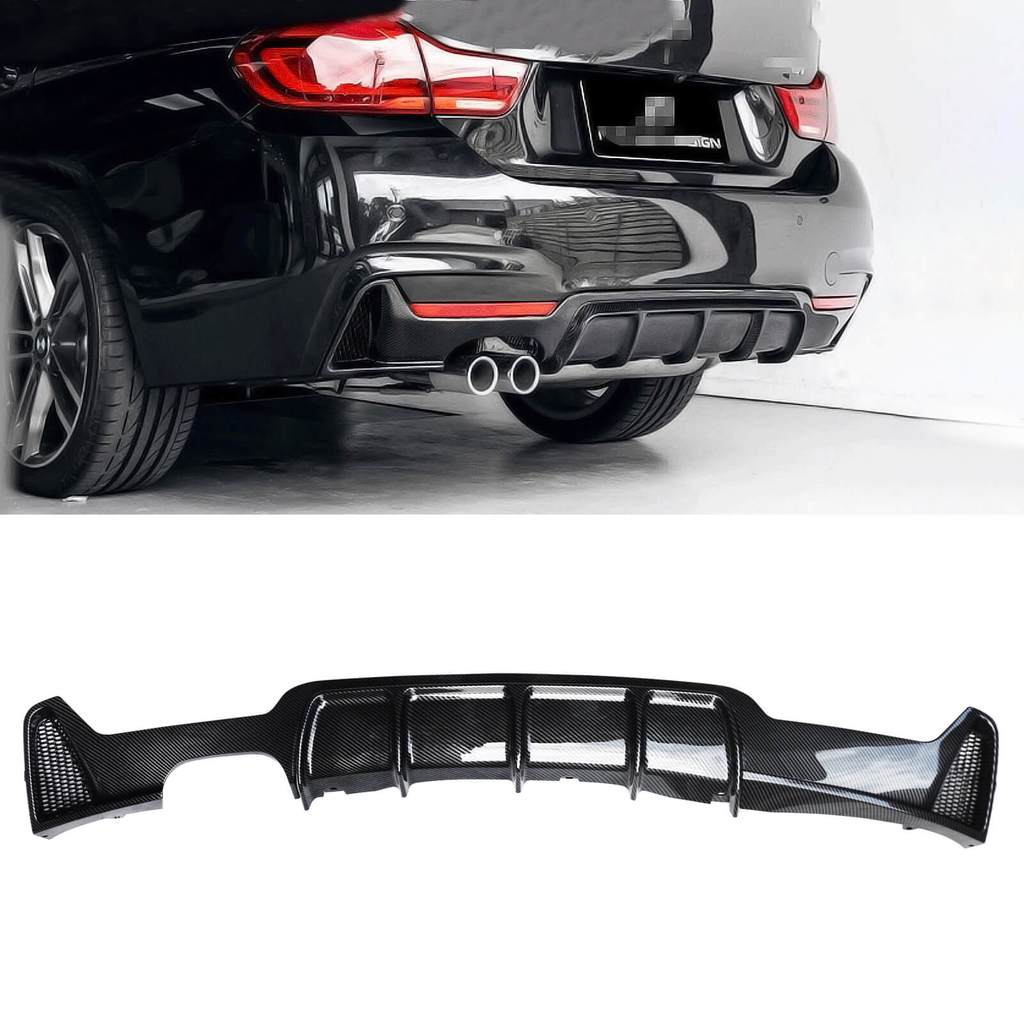 Rear Bumper Diffuser SINGLE OUTLET For BMW 4 Series F32 M Sport 2014 2015 2016 2017 2018 - ONECARWORLD