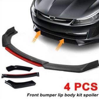 4 Piece Universal Car Front Bumper Lip Chin Body Kit For All Sedan Cars - ONECARWORLD