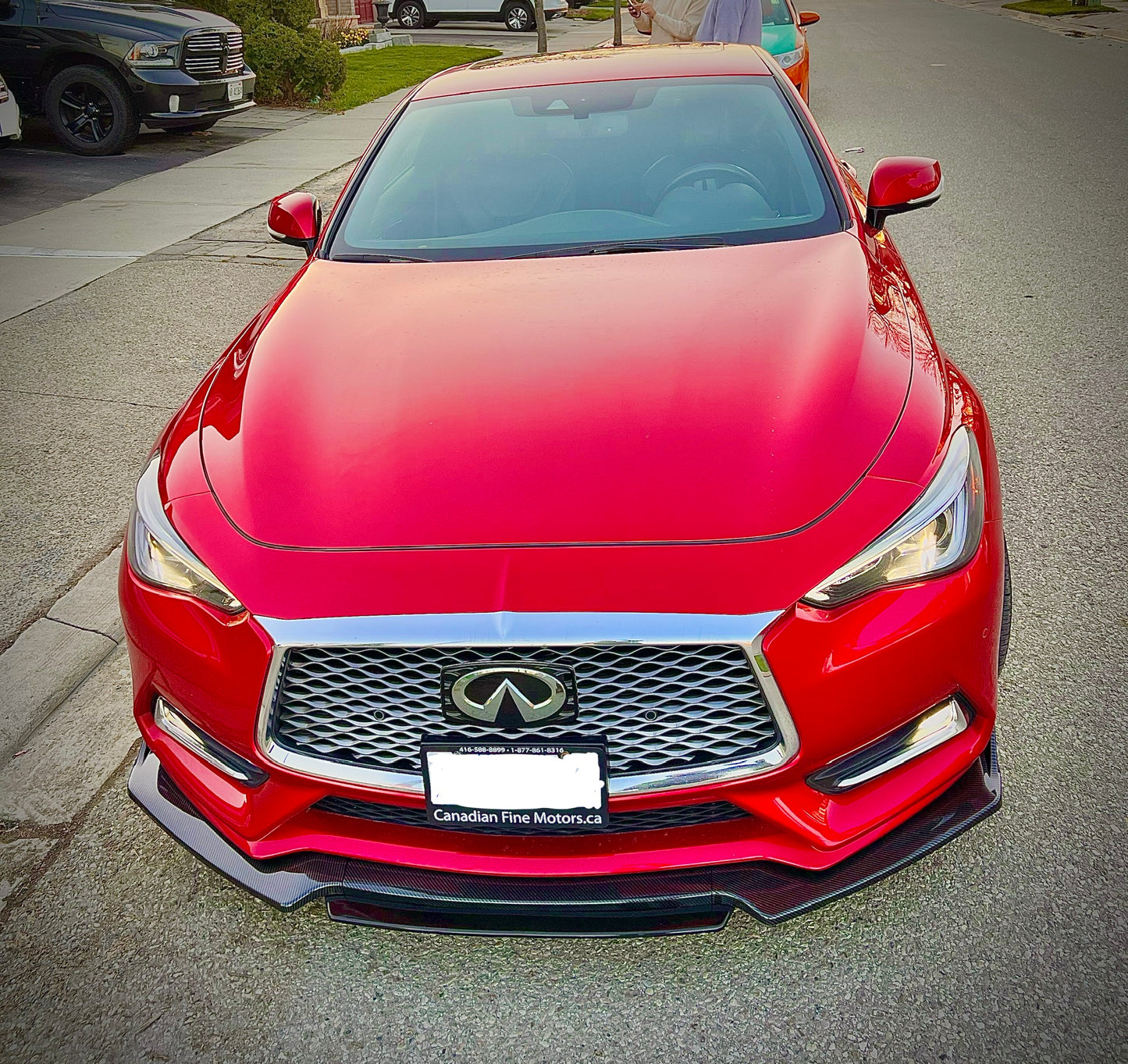 CARBON FIBER FRONT LIP WITH COLOR FOR ALL SEDAN CARS - ONECARWORLD