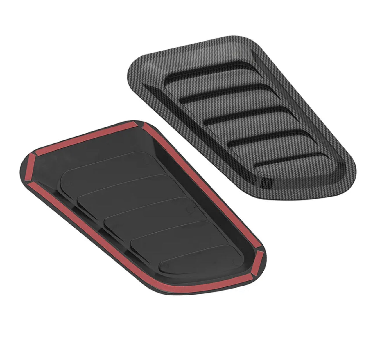2pcs Universal Glossy black Style Air Flow Intake Cover Scoop Bonnet Vent Hood - ONECARWORLD