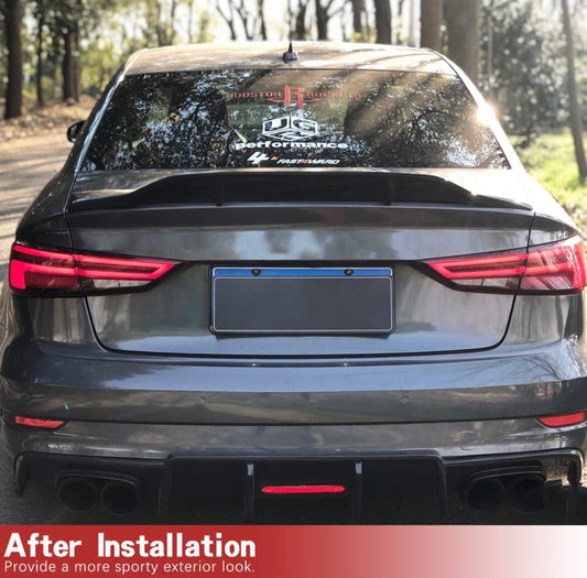 Trunk Spoiler for Audi A3 8Y Sedan 2021-2022-2023 Custom Parts Trunk Lip Spoiler Rear Wing Spoiler Body Kit - ONECARWORLD