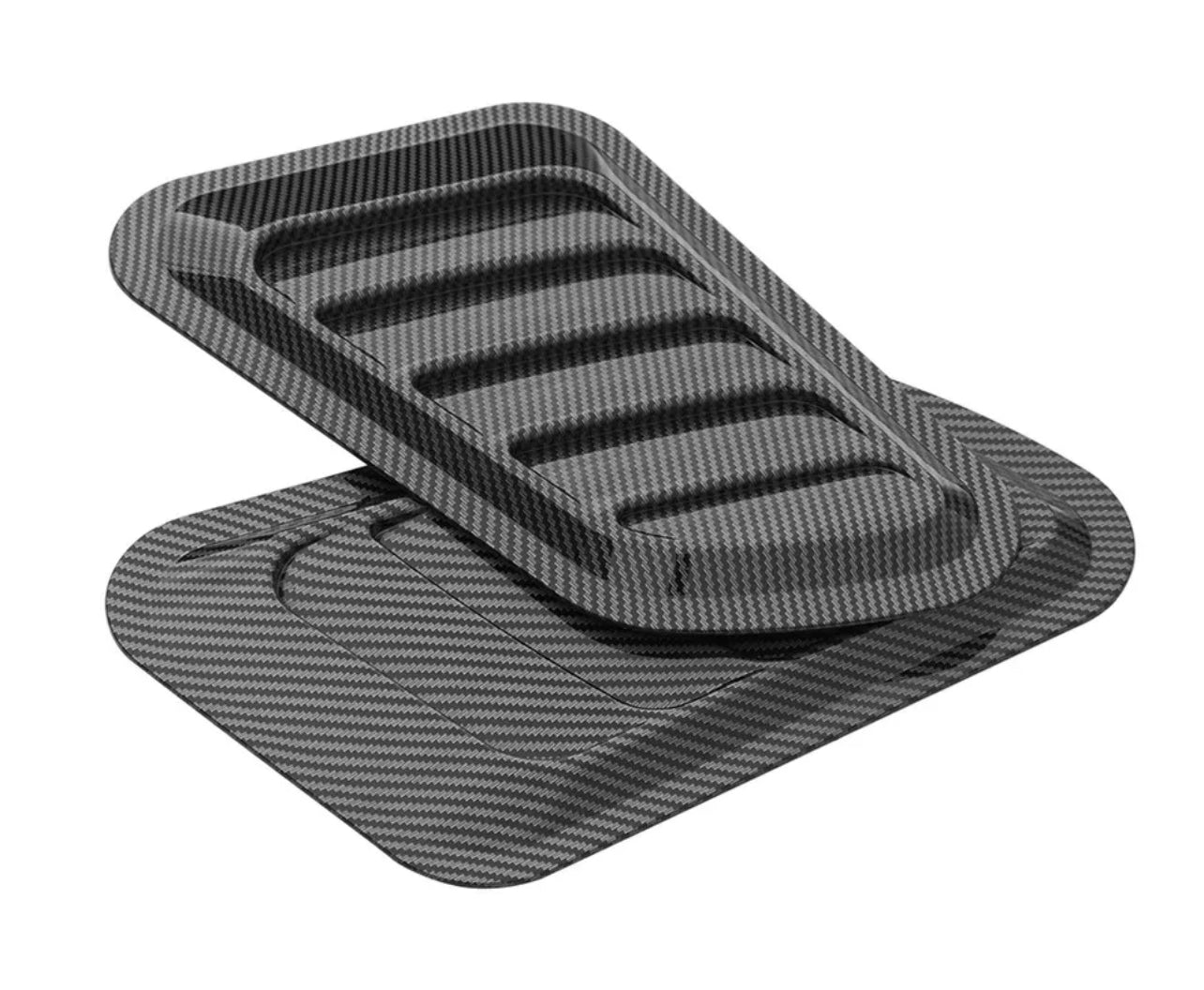 2pcs Universal Glossy black Style Air Flow Intake Cover Scoop Bonnet Vent Hood - ONECARWORLD