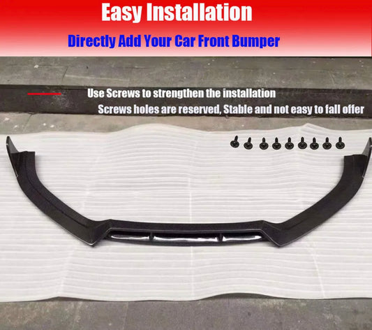 For Audi S6 A6 Sline C7.5 Sedan Facelift Glossy Black Front Bumper Lip Spoiler Splitter Aero Body Kit - ONECARWORLD