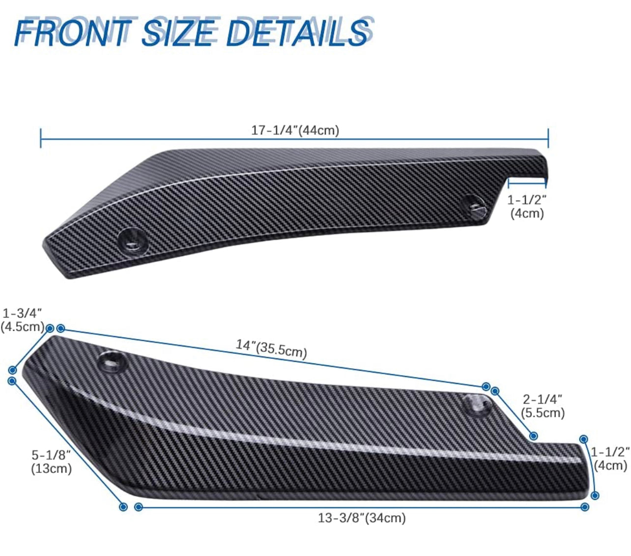 Universal Car Diffuser Rear Bumper Lip Splitters Fins Spoiler Canards Diffuser Side Fin Scratch Mudguards Protector - Carbon Fiber - ONECARWORLD