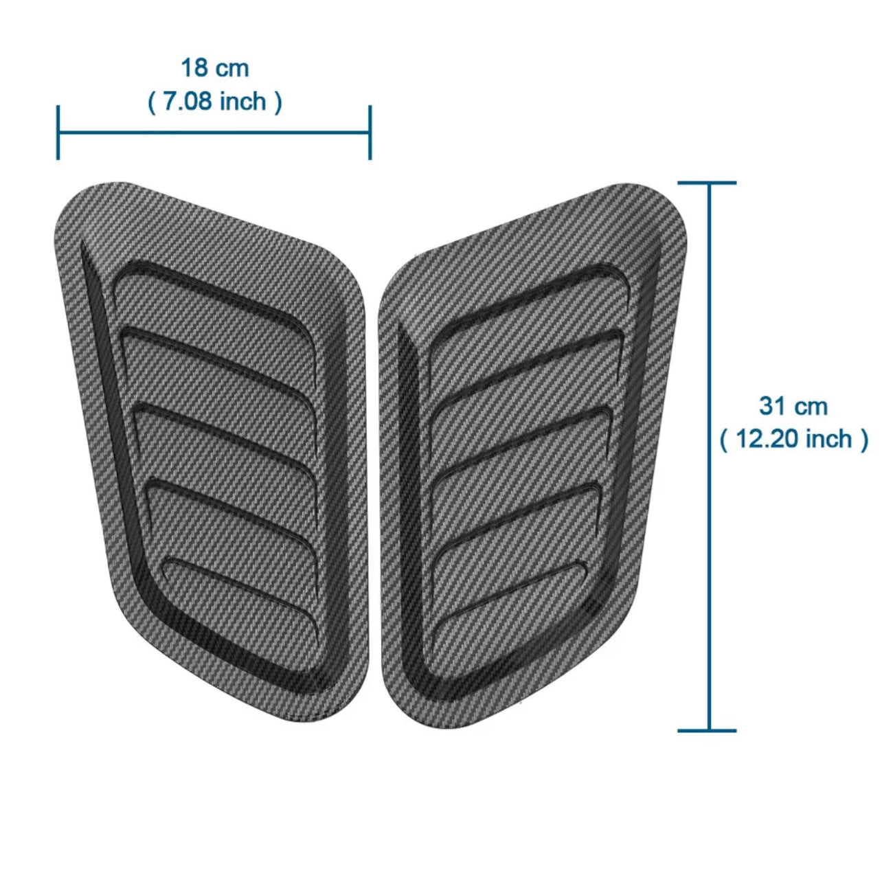 2pcs Universal Glossy black Style Air Flow Intake Cover Scoop Bonnet Vent Hood - ONECARWORLD