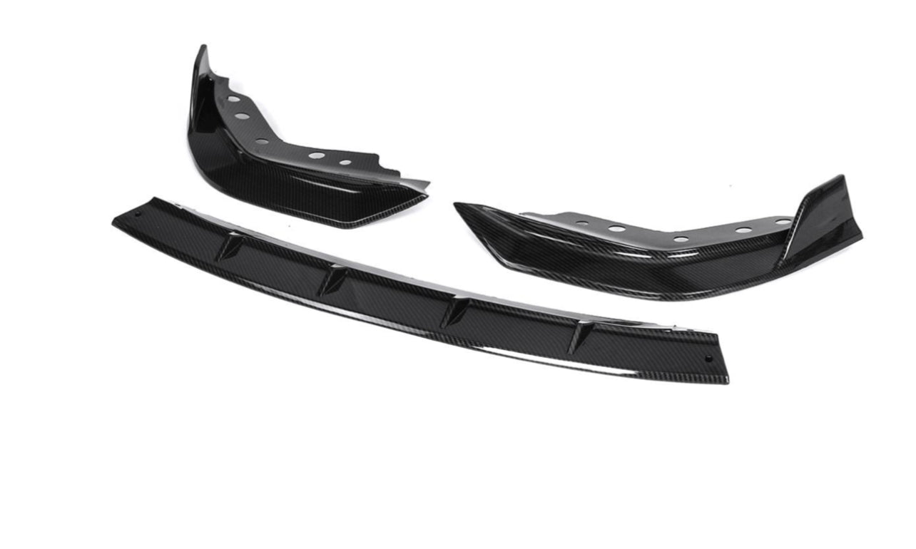 Front Lip for 2019-2022 BMW G20 G28 3 Series M Sport, Painted Gloss Black Front Bumper Spoiler - 3pcs - ONECARWORLD