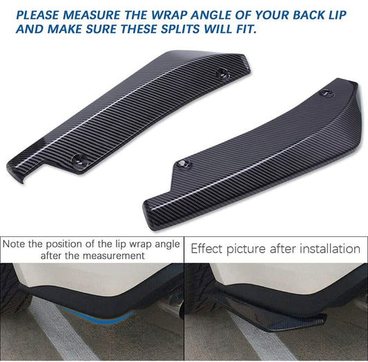 Universal Car Diffuser Rear Bumper Lip Splitters Fins Spoiler Canards Diffuser Side Fin Scratch Mudguards Protector - Carbon Fiber - ONECARWORLD