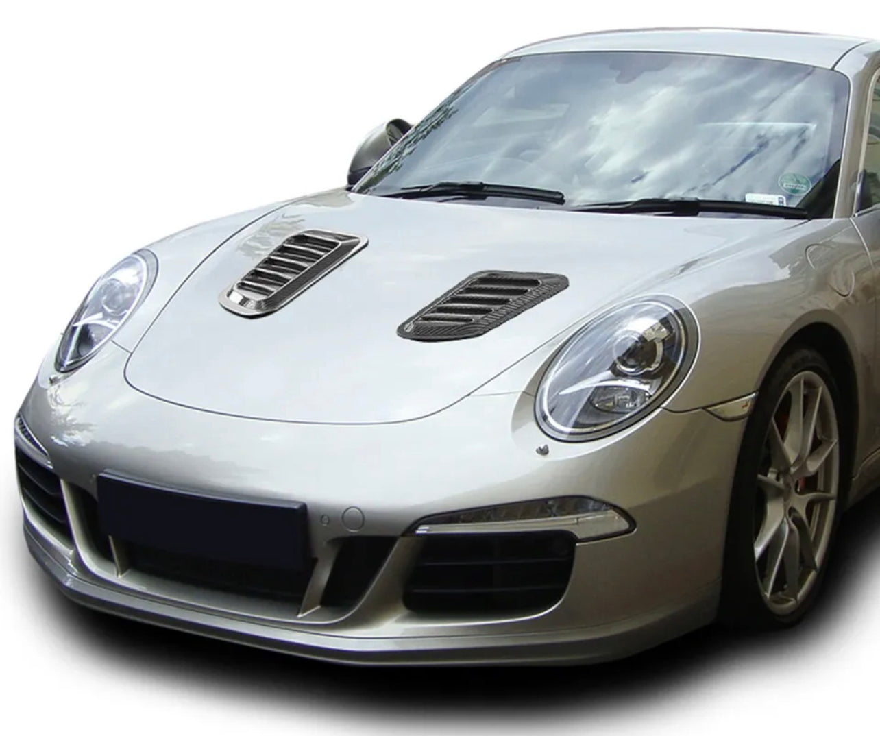 2pcs Universal Glossy black Style Air Flow Intake Cover Scoop Bonnet Vent Hood - ONECARWORLD