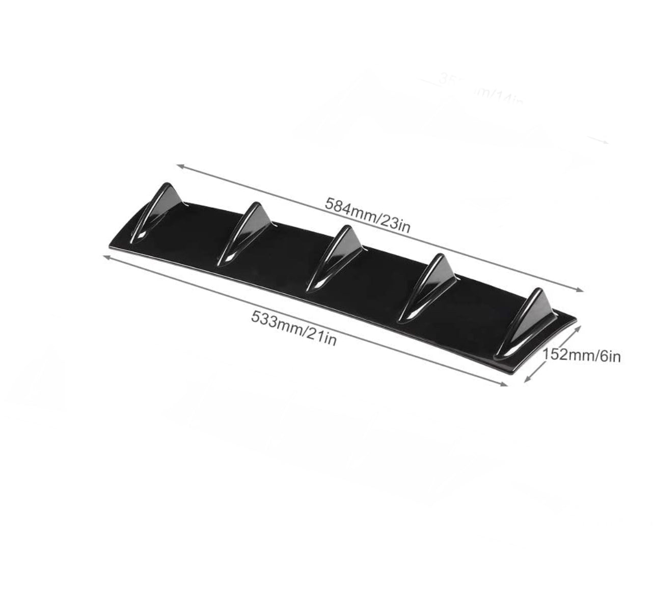 Universal Shark Fin Diffuser, Car Rear Bumper Chassis Shark Fin Spoiler Wing Lip Diffuser - ONECARWORLD