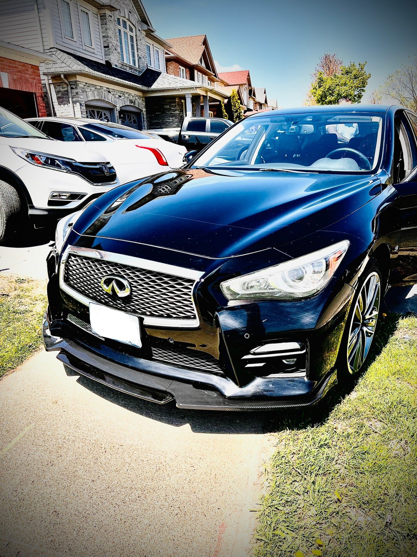 CARBON FIBER FRONT LIP WITH COLOR FOR ALL SEDAN CARS - ONECARWORLD
