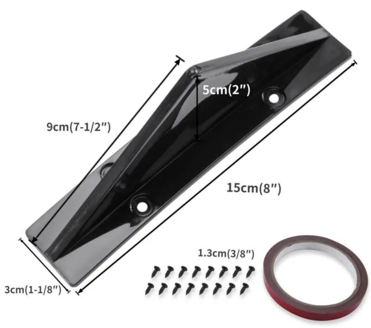 4Pcs Car Rear Bumper Diffuser Shark Fin Curved Spoiler Lip Wing Splitter ABS - ONECARWORLD