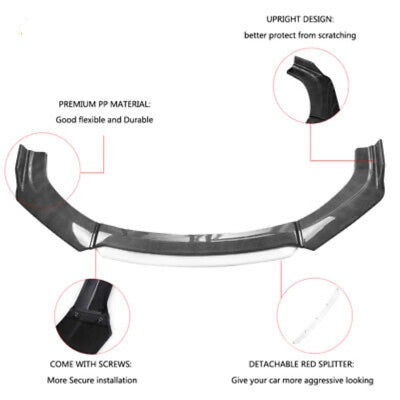 UNIVERSAL NEW FRONT LIP CARBON FIBER FOR ALL SEDAN CAR - ONECARWORLD