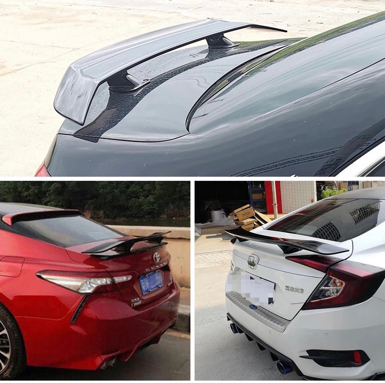 UNIVERSAL GLOSSY BLACK REAR TRUNK SPOILER WING FOR ALL SEDAN CARS - ONECARWORLD