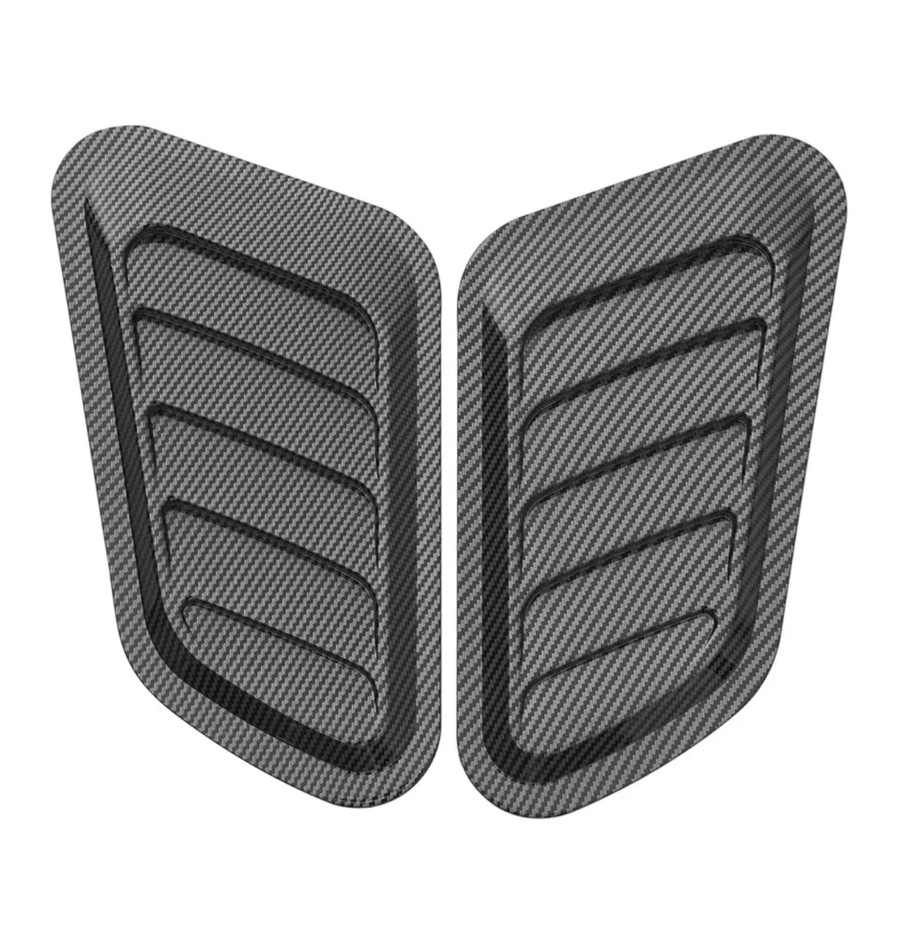 2pcs Universal Glossy black Style Air Flow Intake Cover Scoop Bonnet Vent Hood - ONECARWORLD