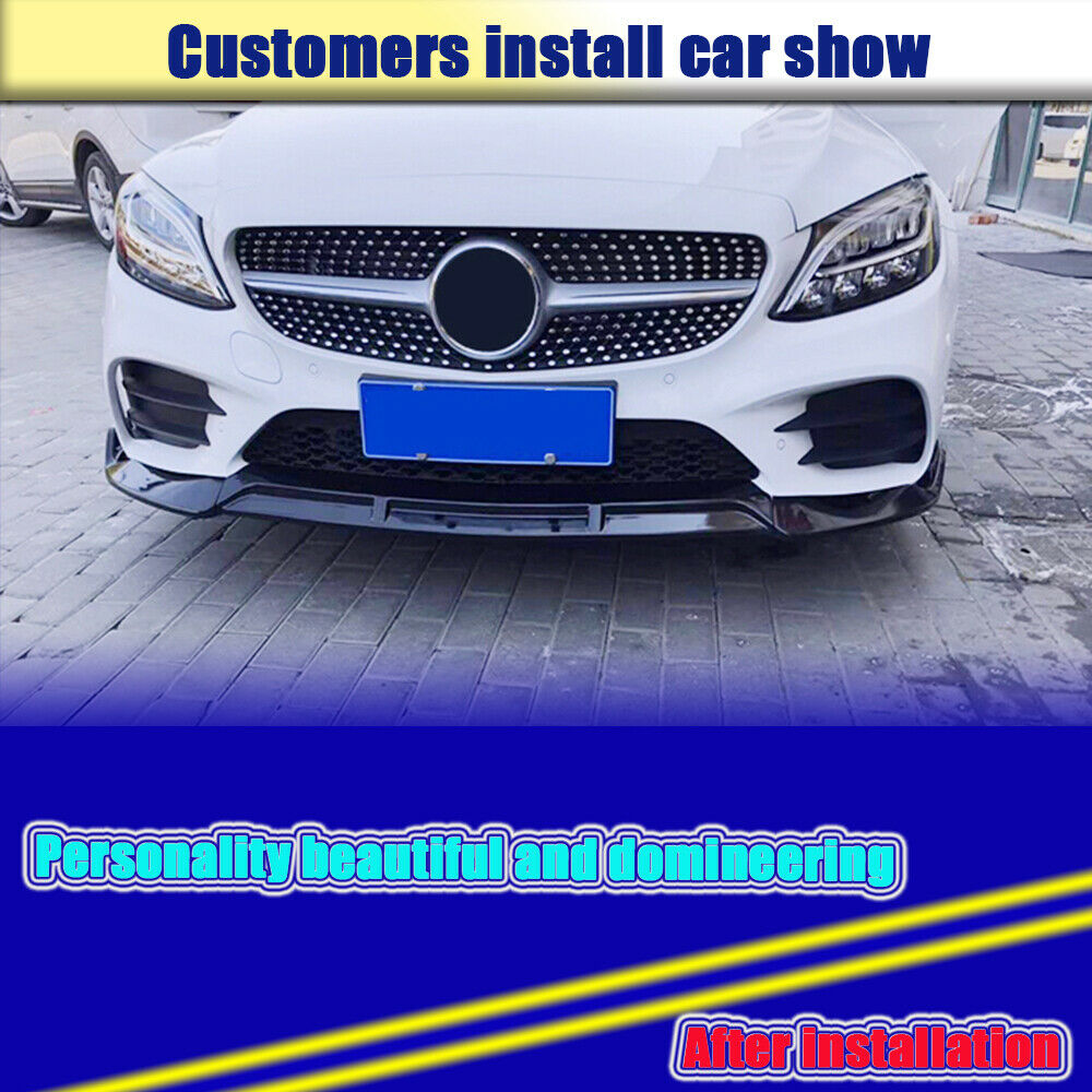 Font Bumper Lip Spoiler For W206 Sport C180 C200 C300 2019 2020 - ONECARWORLD