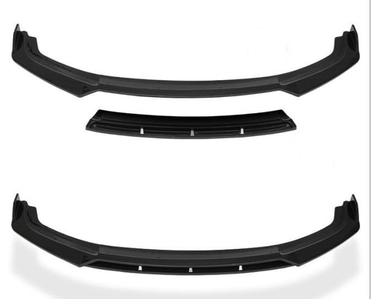 Honda Civic 10th Gen  2016-2020 One Piece Double Layer Front Lip Glossy Black