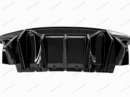 Mustang 2024+ Dark Horse Style Rear Diffuser | Glossy Black | Dual Outlet | For EcoBoost & GT | OneCarWorld