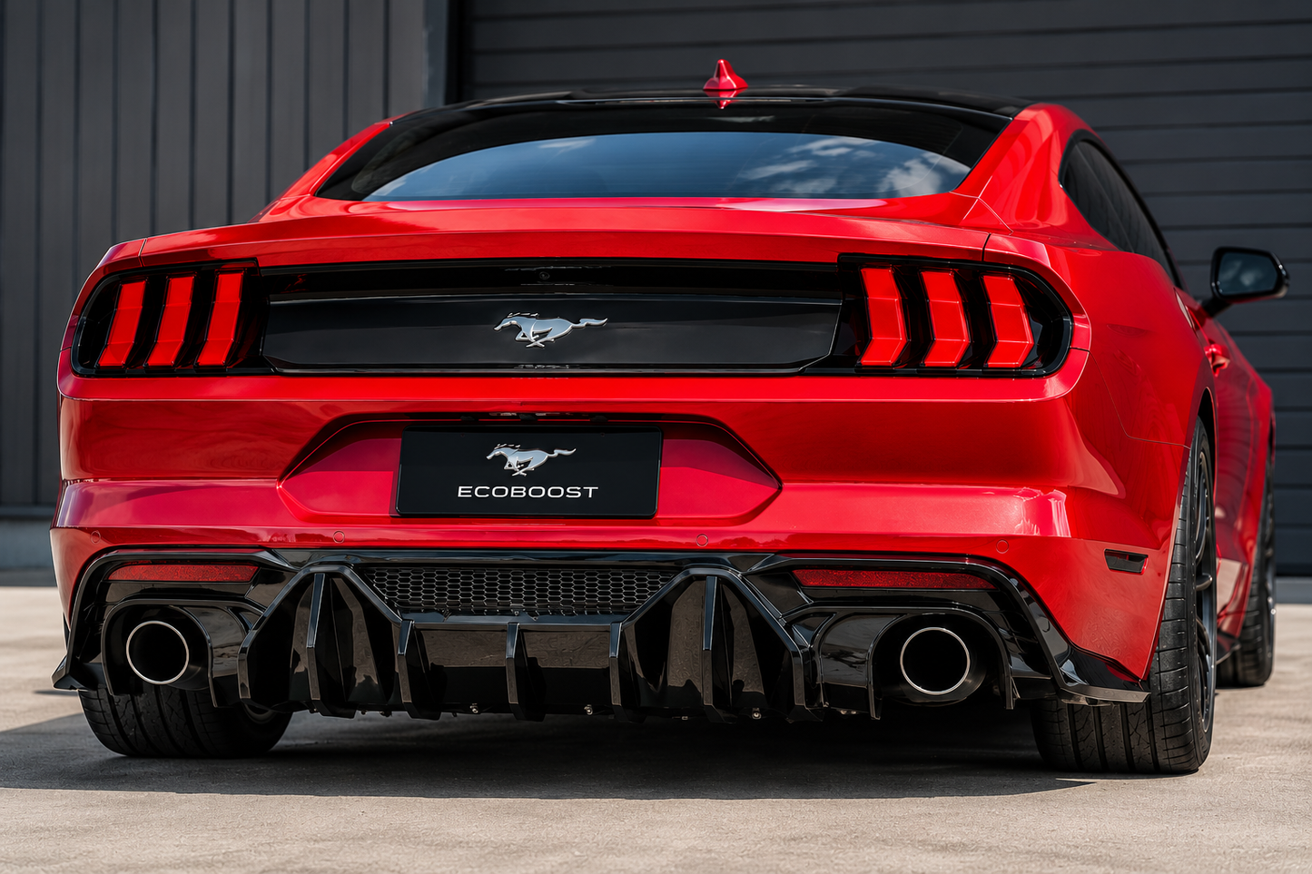 Mustang 2024+ Dark Horse Style Rear Diffuser | Glossy Black | For EcoBoost & GT | OneCarWorld