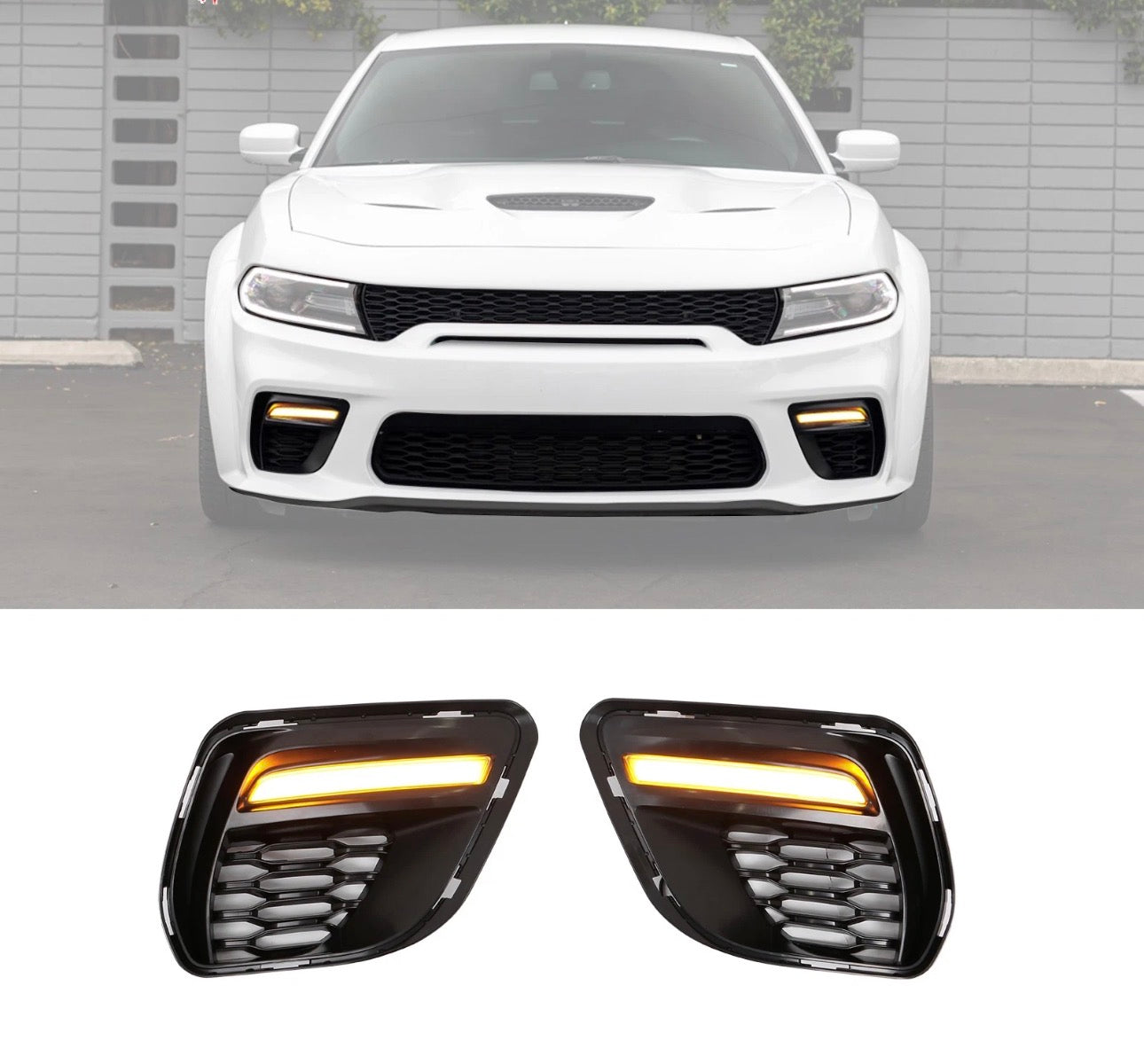 Dodge Charger Widebody Fog Lamp Cover with LED Light | 2015–2023 | Onecarworld