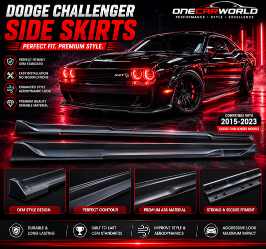 Dodge Challenger Side Skirts 2015-2023 Gloss Black Onecarworld
