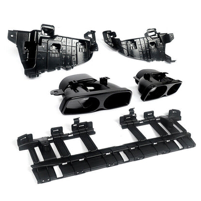 MERCEDES BENZ W205 C63 C43 2015-2021 SEDAN AMG PACKAGE B STYLE REAR BUMPER DIFFUSER+EXHAUST TIPS - ONECARWORLD
