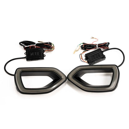 Dodge Charger Widebody Front Grille with LED Snorkel Lights & Legs 2015-2023 Gloss Black | Onecarworld