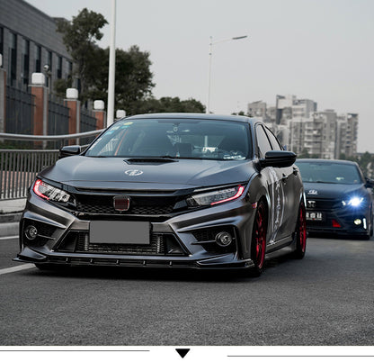Gloss Black TR Style Front Grille for Honda Civic 2016–2021 (Sedan, Coupe, Hatchback, Si)