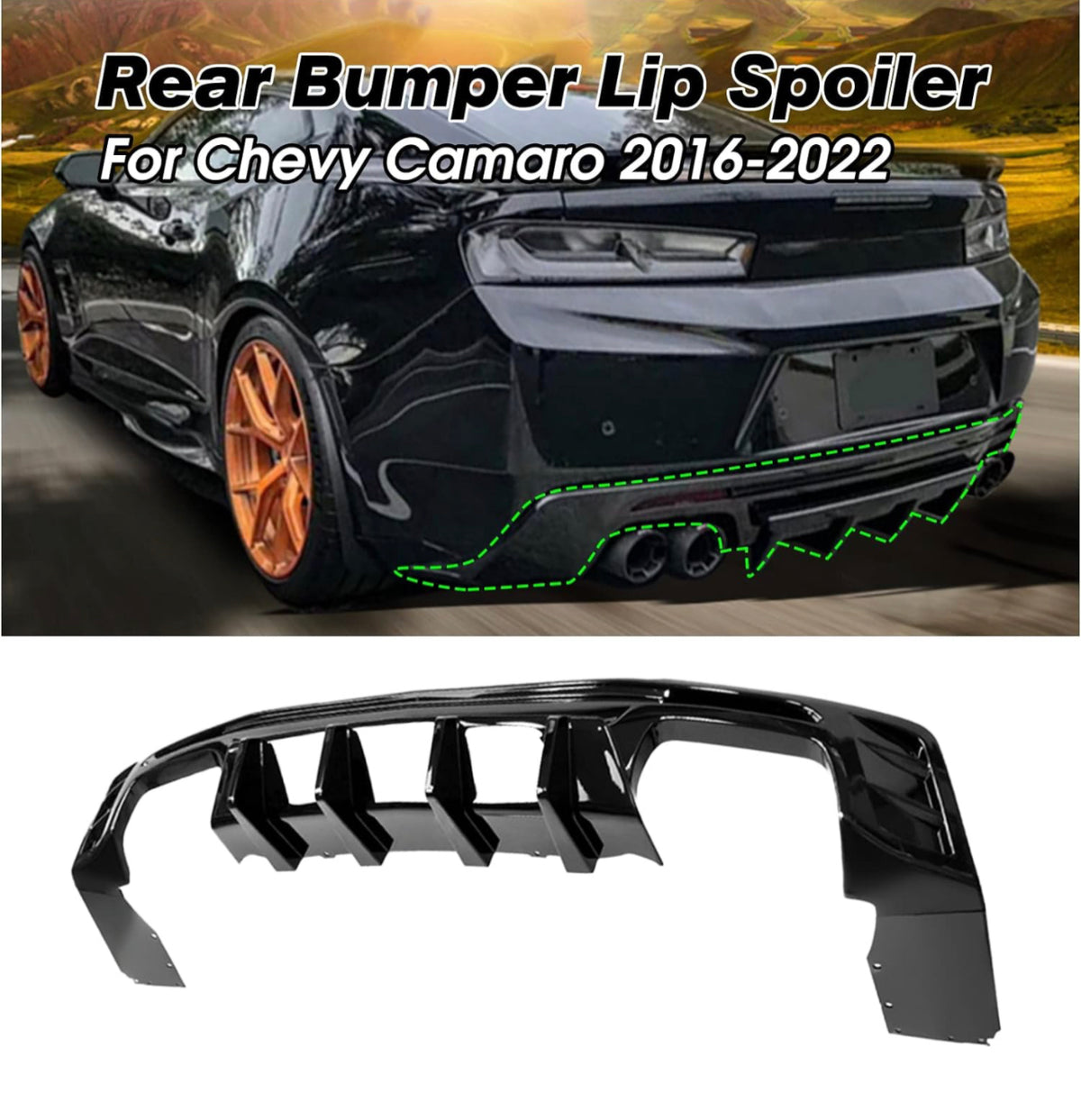 Camaro Rear Diffuser Bumper Lip Compatible with 2016-2023 Factory Styl ...