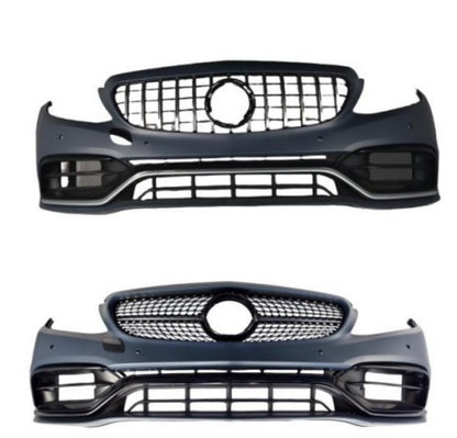 Conversion Front Bumper Kit For Mercedes-Benz W205 C-Class 2014–2020 | Upgrade to AMG C63/C63S Style