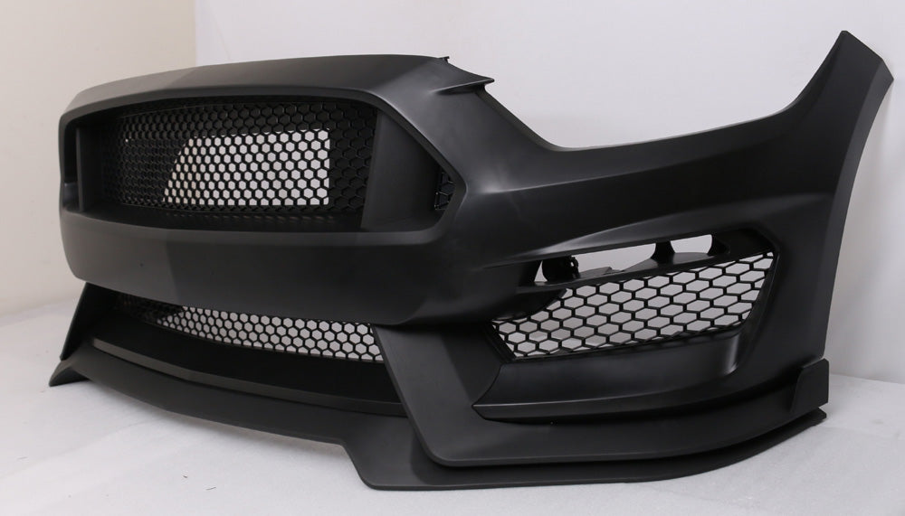15-17 Mustang GT350 Style Mustang Front Bumper with Front Lip – Polypropylene (Fits ECO, GT & V6) - ONECARWORLD