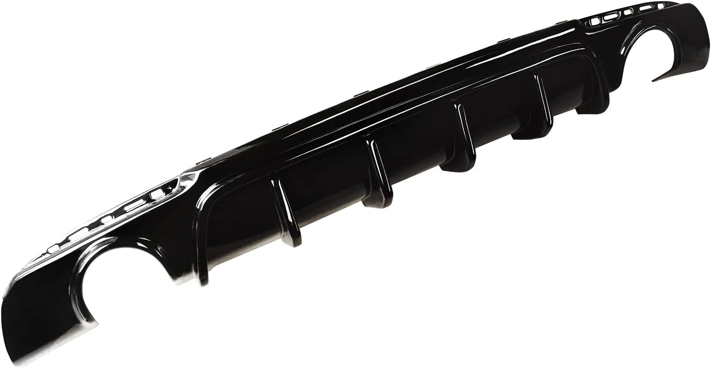 Chrysler 300C SRT Bumper Rear Diffuser fits for 2016-2023, Shark Fin Style Gloss Black Rear Lower Bumper Lip