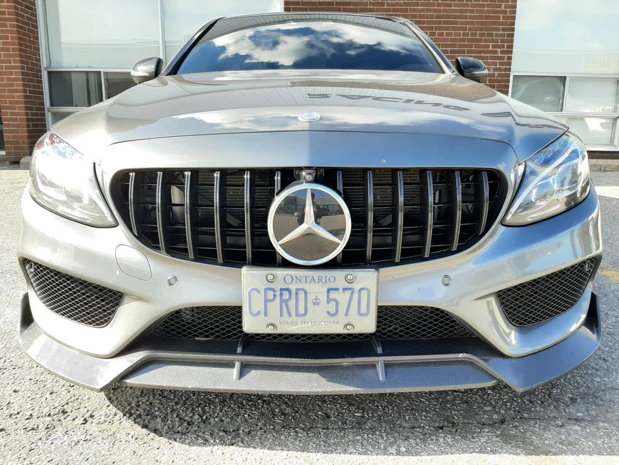 2015-2018 MERCEDES-BENZ C CLASS GT STYLE FRONT GRILLE (BLACK) WITH CAMERA HOLE - ONECARWORLD