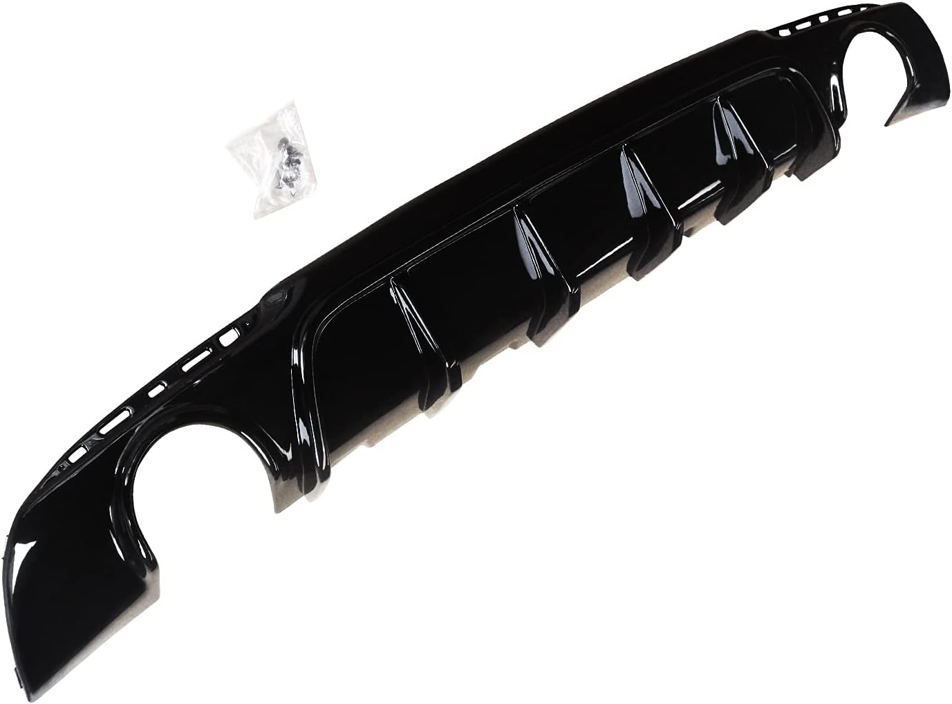 Chrysler 300C SRT Bumper Rear Diffuser fits for 2016-2023, Shark Fin Style Gloss Black Rear Lower Bumper Lip