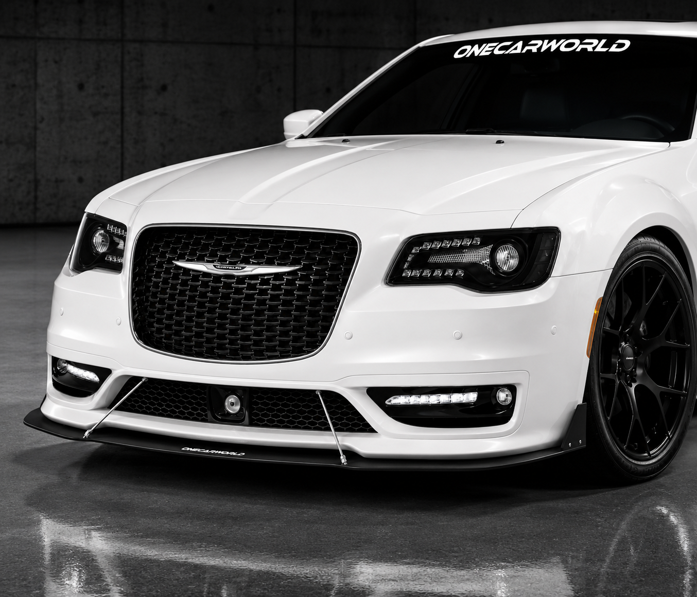 Chrysler 300 SRT 2012-2023 Style Front Bumper Conversion Unpainted PP With Fog Lights & DRL Onecarworld