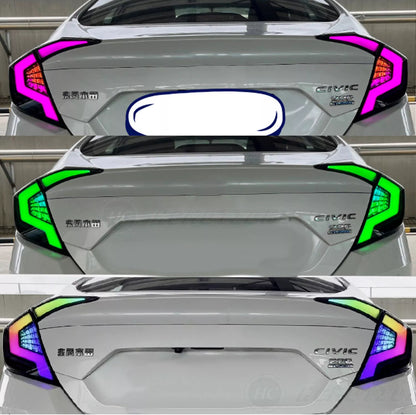 LED Tail Lights for Honda Civic 2016-2021 RGB Taillights Assembly for Honda Civic 10th Gen 2016/2017/2018/2019/2020/2021 Sequential Turn Signal, DRL,High & Low Beam Plug & Play (Sedans Only)