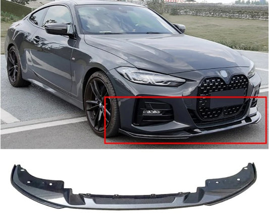 BMW 2021+ 4 Series G22 G23 M Sport Carbon Style 3D Style Front Bumper Lip Onecarworld