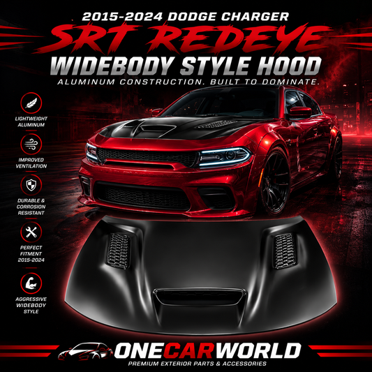 Dodge Charger Redeye Widebody Style Aluminum Hood 2015-2024 Black Onecarworld