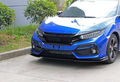 Honda Civic 10th Gen 2016-2018 Small Honeycomb Style Front Grille with Eyebrow – Gloss Black