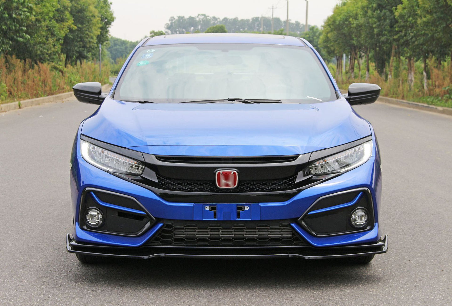 Gloss Black TR Style Front Grille for Honda Civic 2016–2021 (Sedan, Coupe, Hatchback, Si)