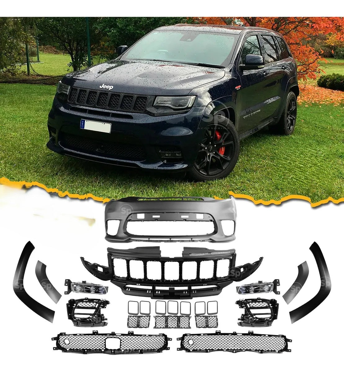 Jeep Grand Cherokee 2014–2021 SRT Trackhawk Style Full Body Kit For ...