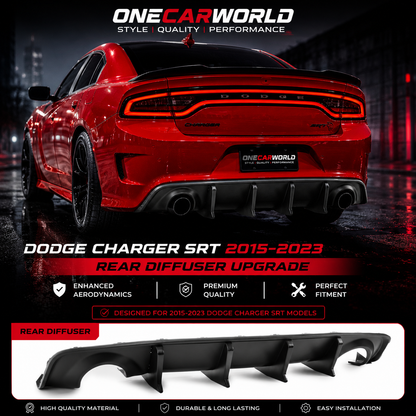 Dodge Charger SRT Rear Speed Diffuser 2015-2023 Gloss Black Aerodynamic Upgrade | Onecarworld