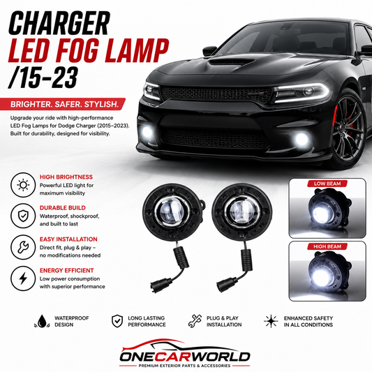 Dodge Charger LED Fog Lamp 2015-2023 White Onecarworld