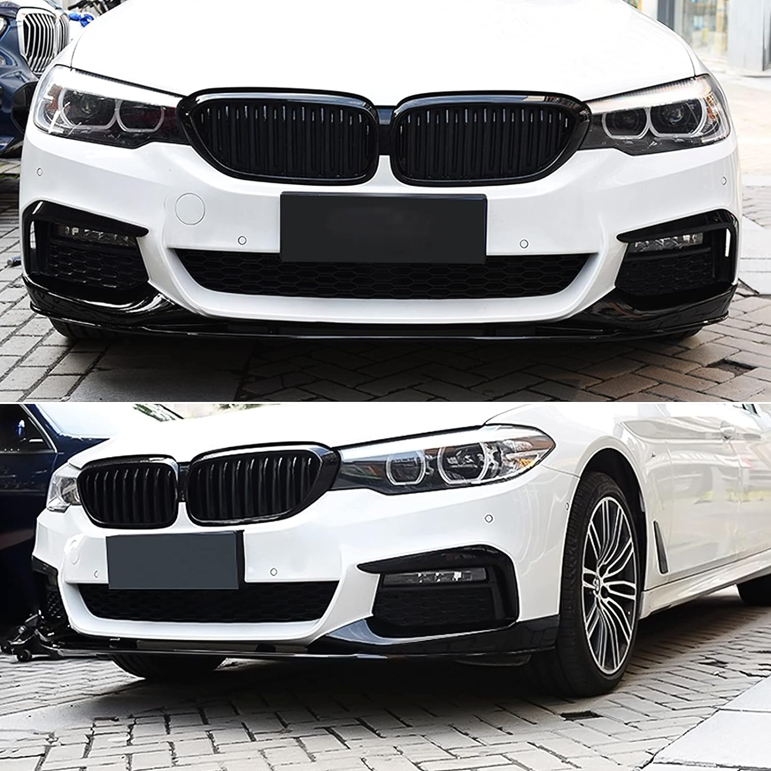 Front Lip For 2017-2020 BMW G30 5 Series M Performance Gloss Black ABS Bumper Spoiler Splitter 1PCS - ONECARWORLD