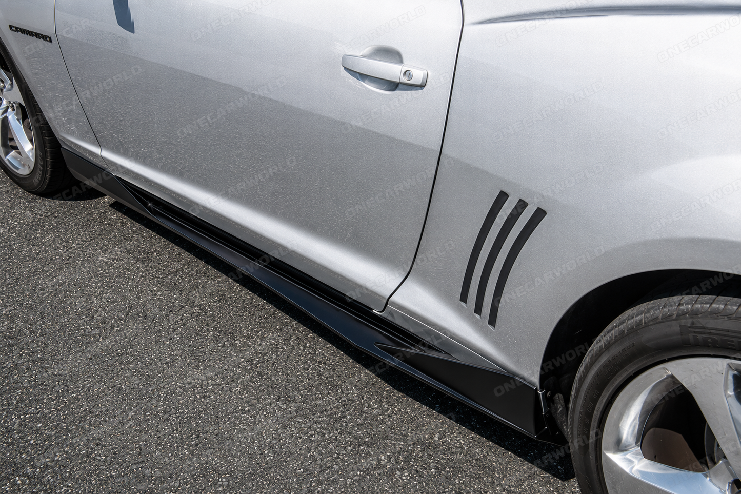 Chevrolet Camaro Side Skirts Rocker Panel 2010-2015 Gloss Black Onecarworld