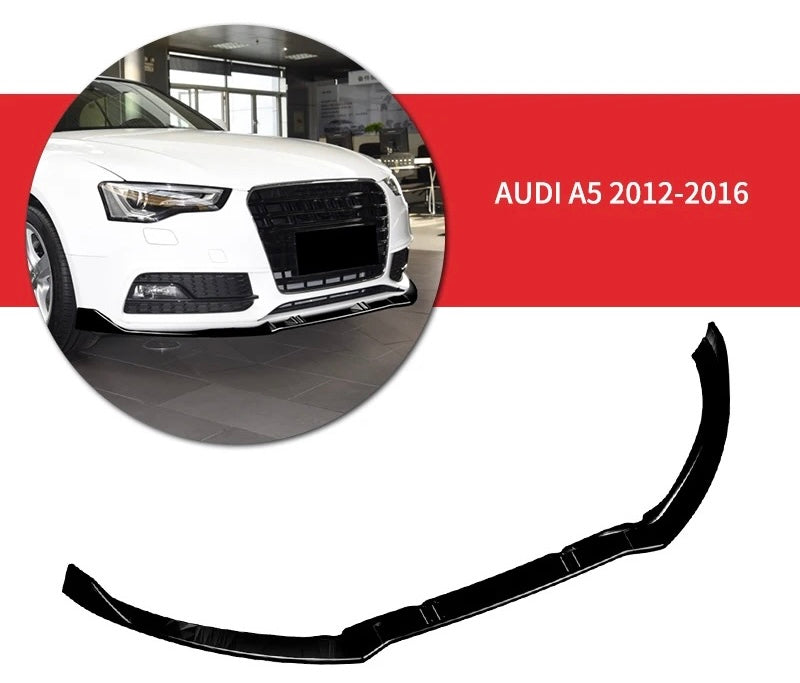Audi A5 / S5 2013-2016 Glossy Black Flexible Unbreakable Plastic Front Lip Onecarworld