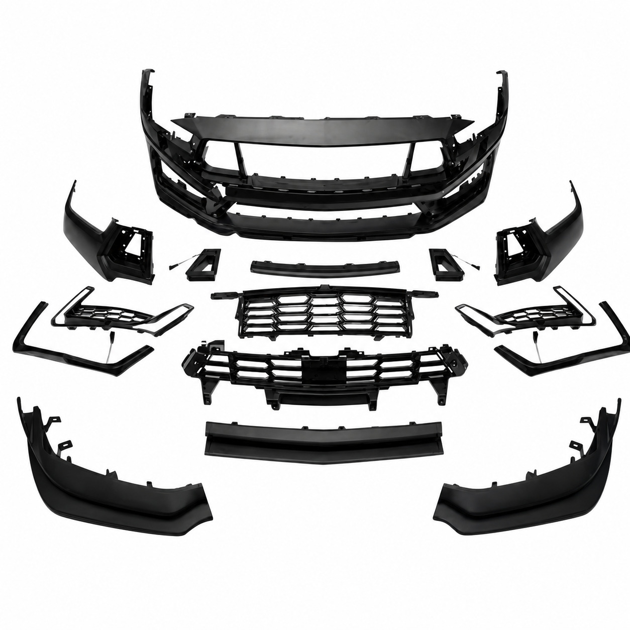 2024+ Ford Mustang Dark Horse Style Front Bumper Conversion – LED Grille – Black – Onecarworld